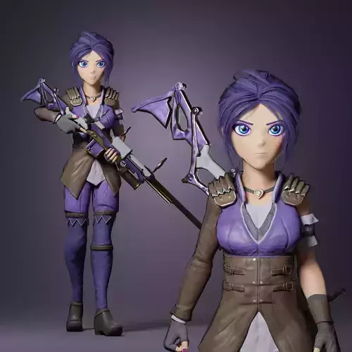 Caitlyn From Arcane Free low-poly 3D model