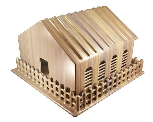 Elegant Wooden House Low-poly 3D model_2