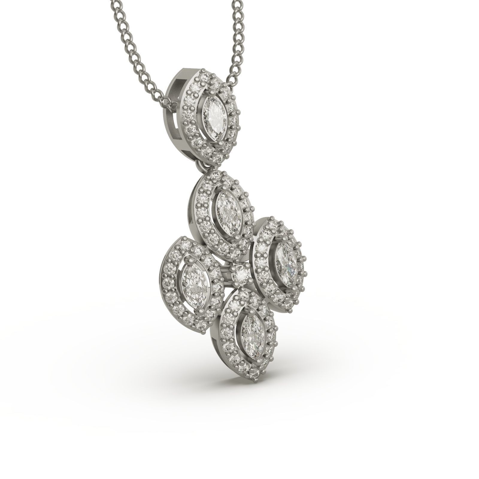 Diamond Necklace 3 line 3D print model_2