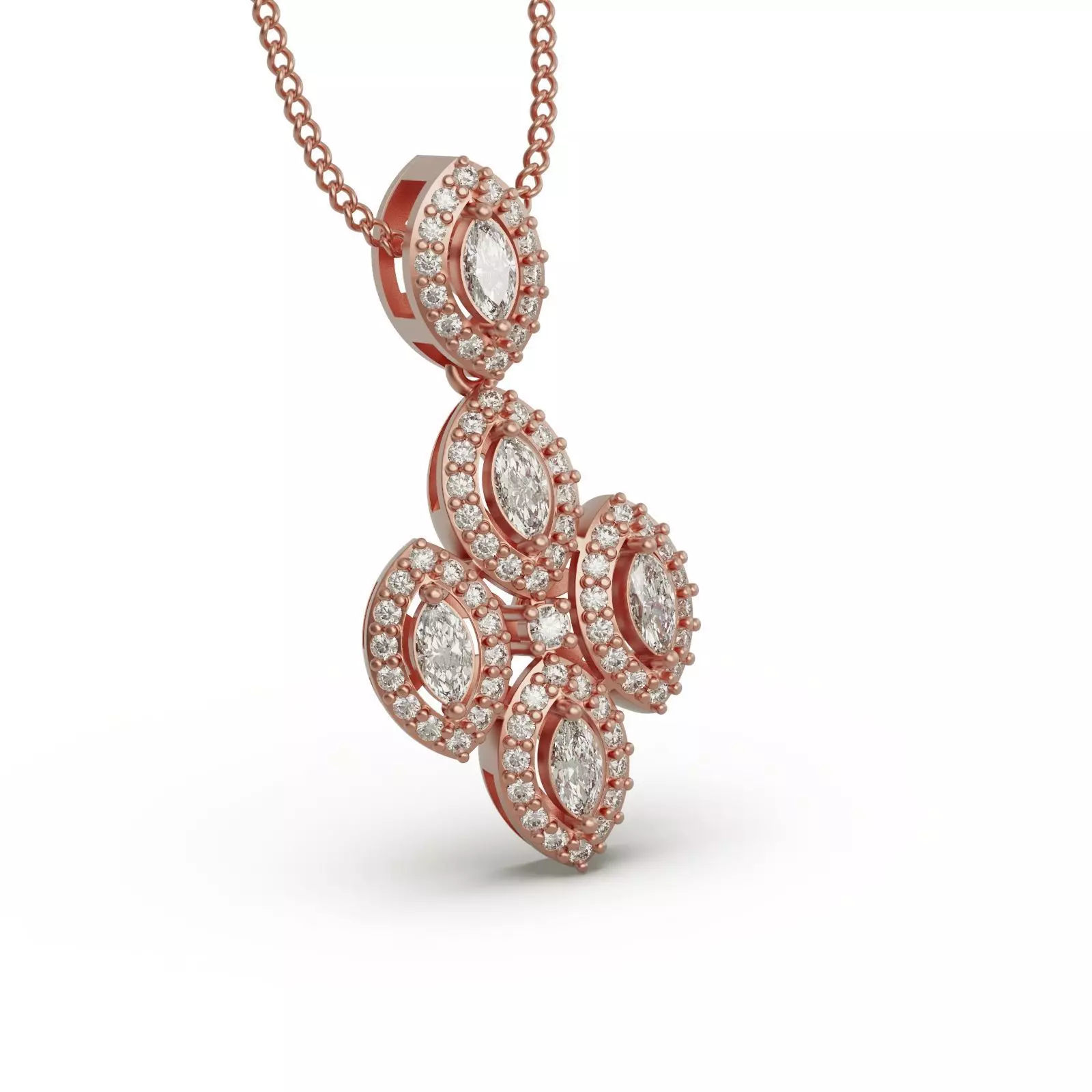 Diamond Necklace 3 line 3D print model_0