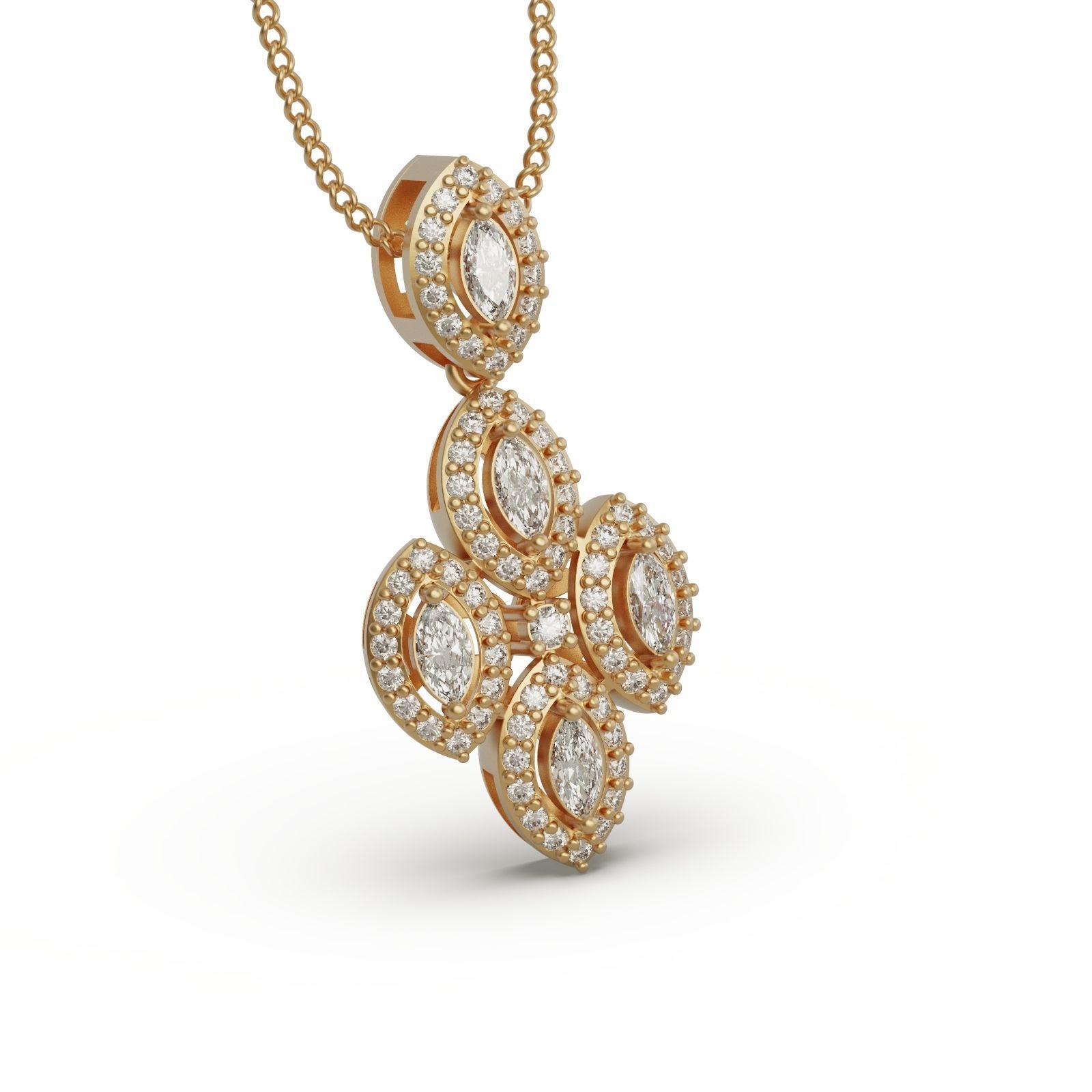 Diamond Necklace 3 line 3D print model_1