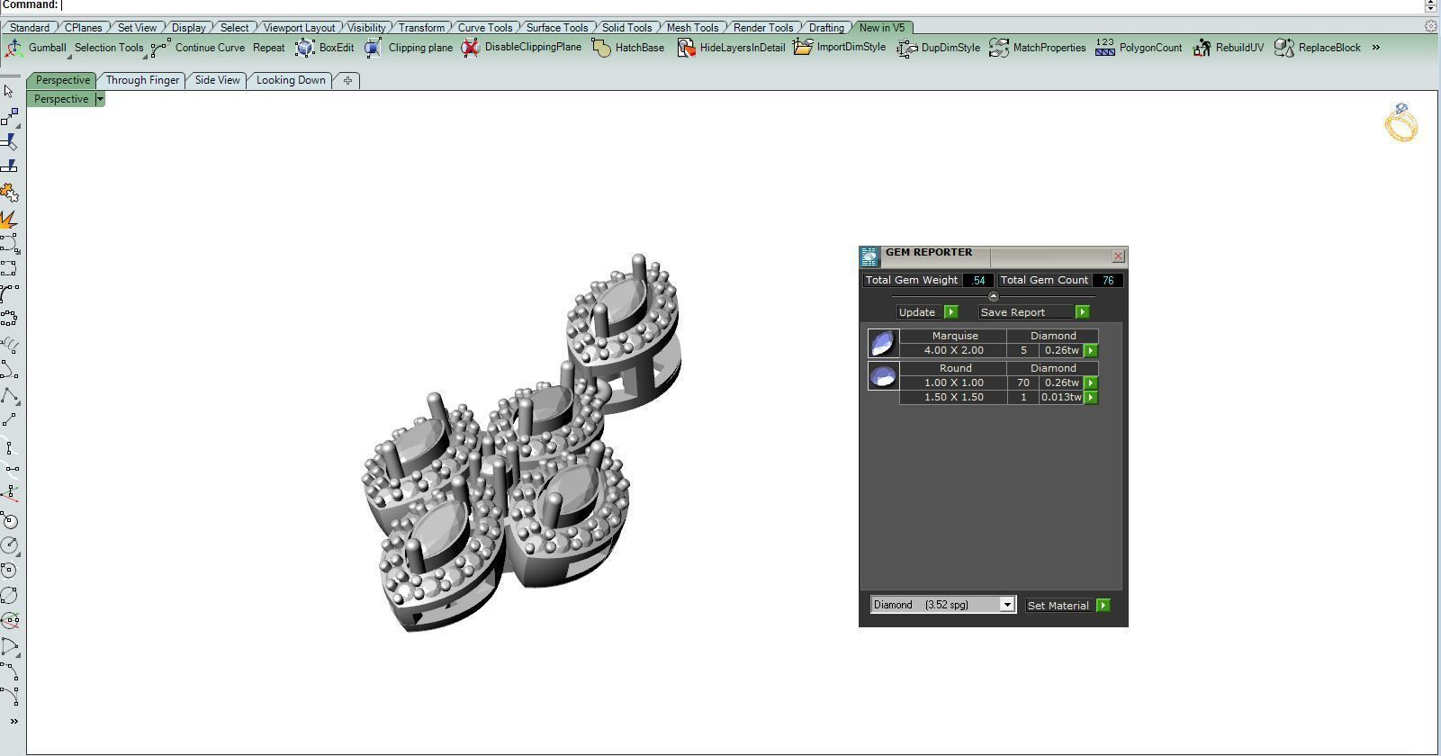 Diamond Necklace 3 line 3D print model_11