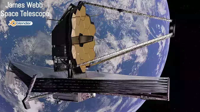 James Webb Space Telescope Low-poly 3D model