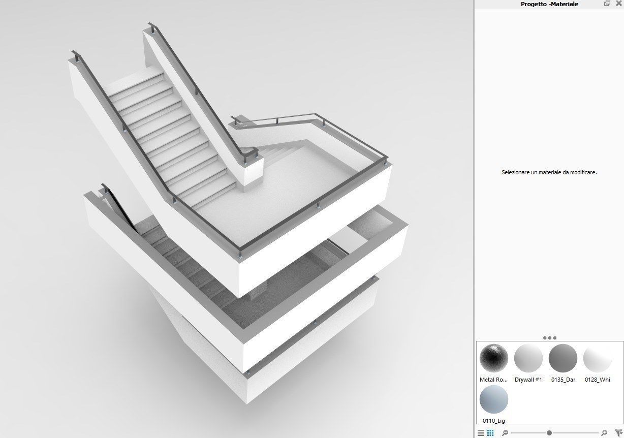 Staircase set of stairs Low-poly 3D model_3