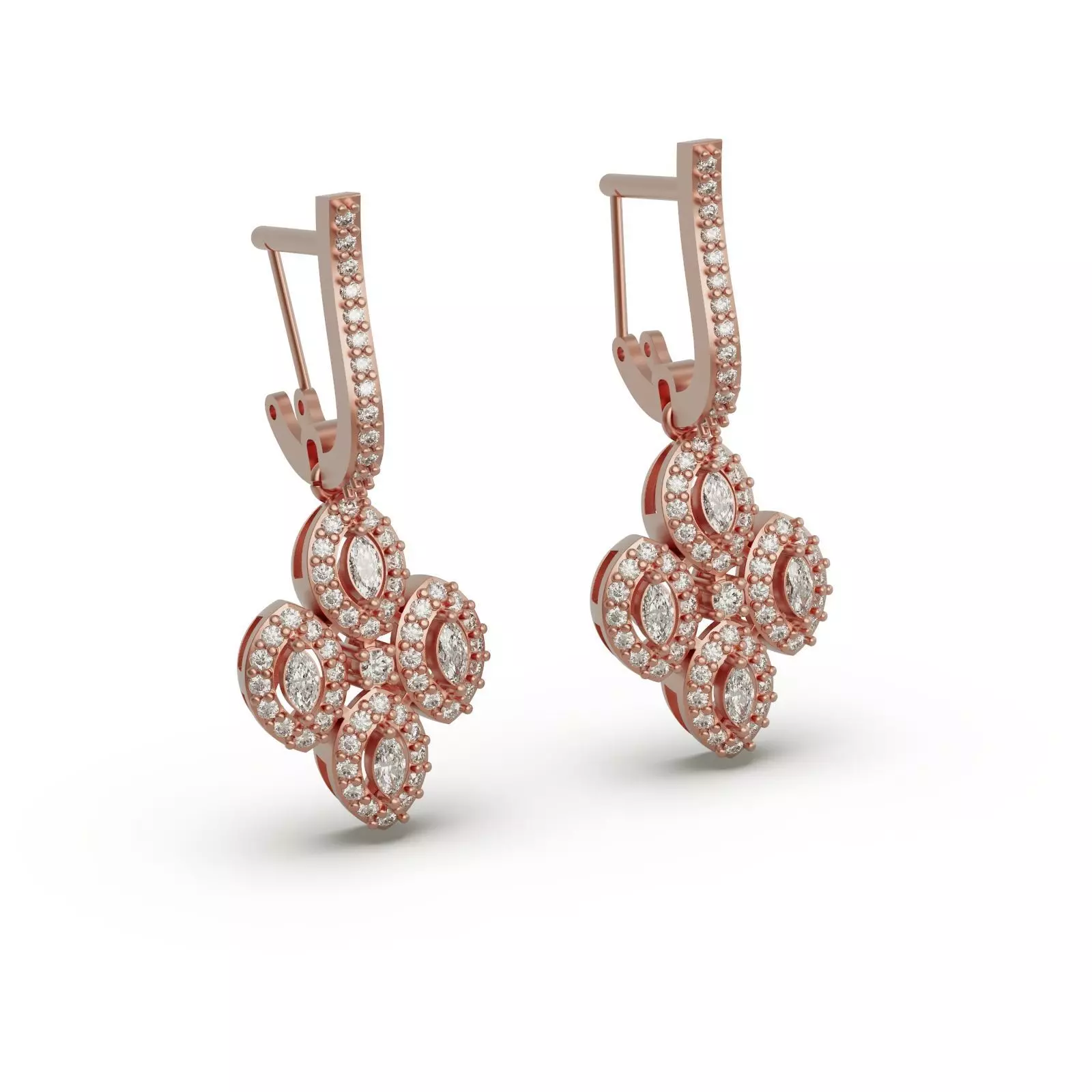 Diamond Earring 3 line 3D print model