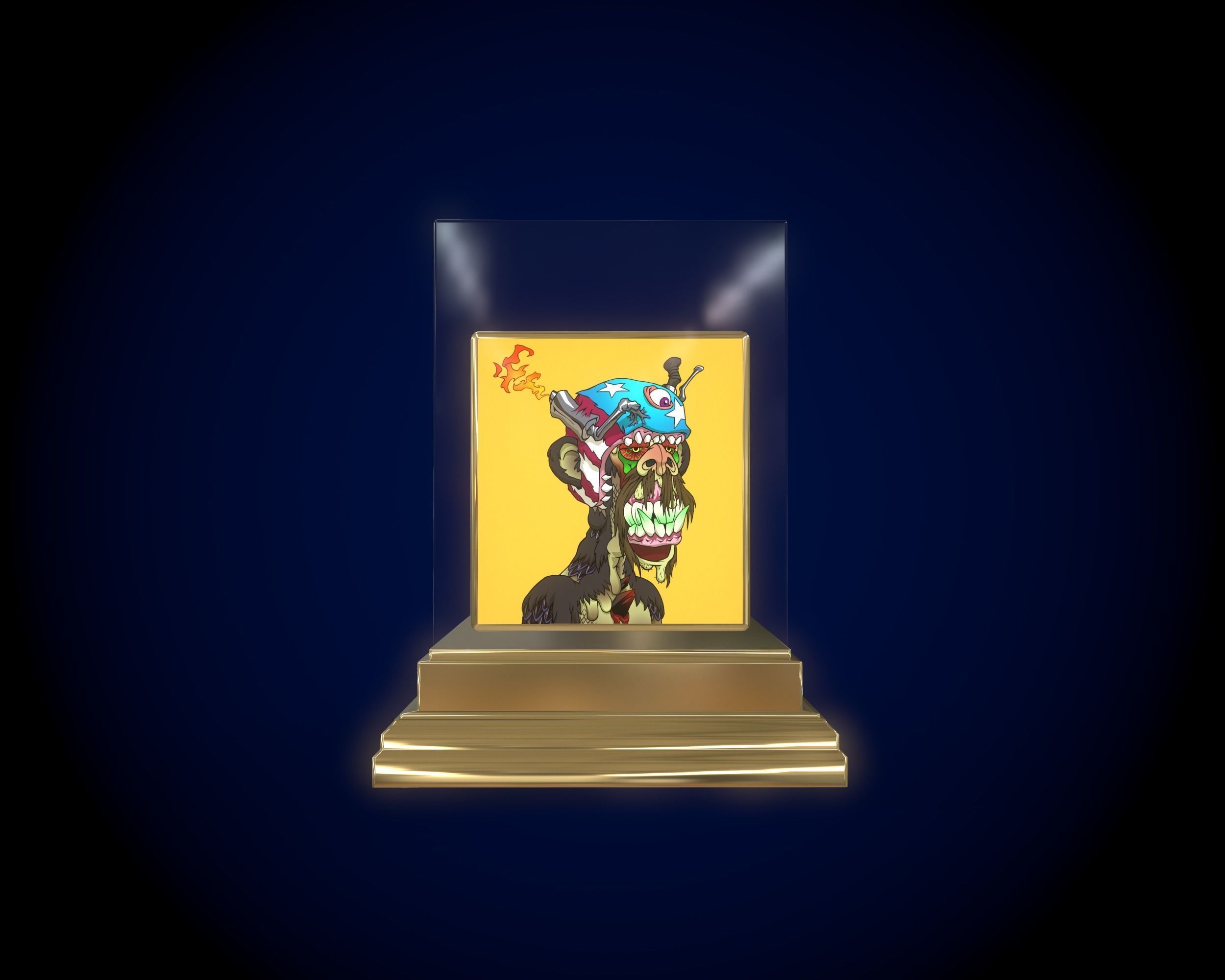 Mutant Ape 9 Gold Club Low-poly 3D model_3