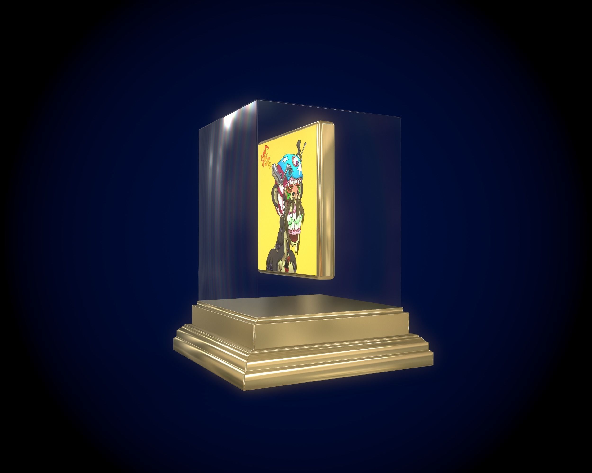 Mutant Ape 9 Gold Club Low-poly 3D model_10