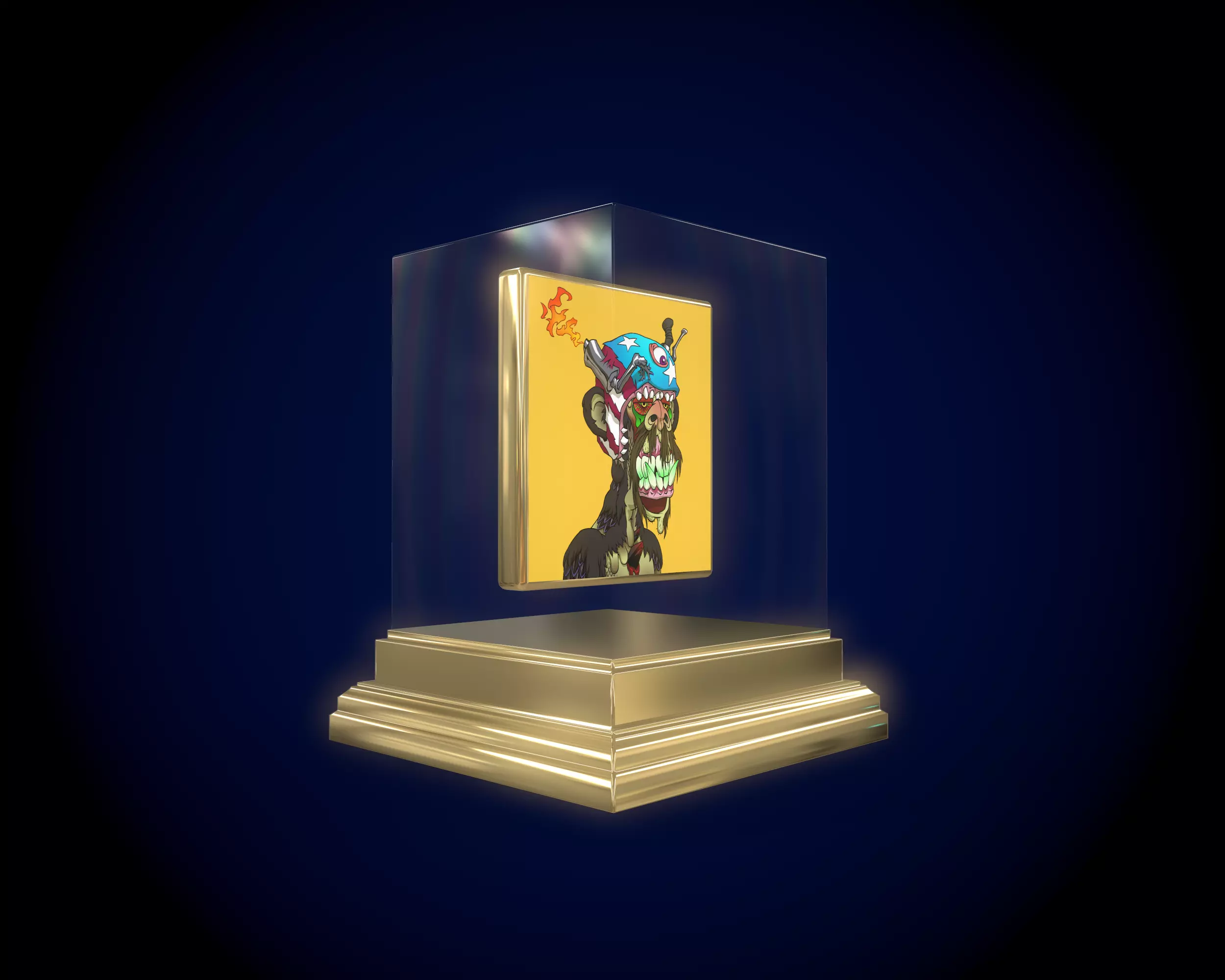 Mutant Ape 9 Gold Club Low-poly 3D model_0