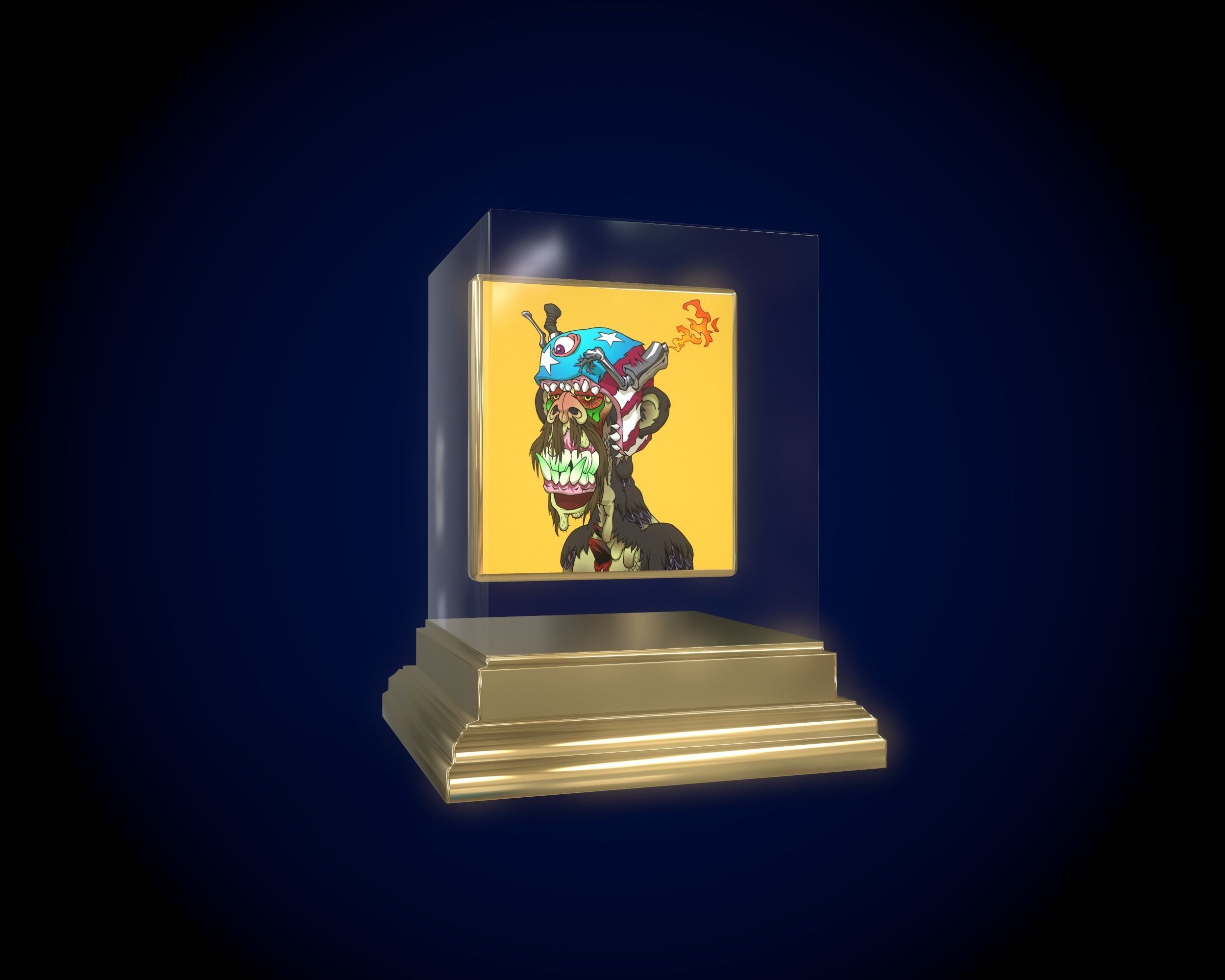 Mutant Ape 9 Gold Club Low-poly 3D model_7