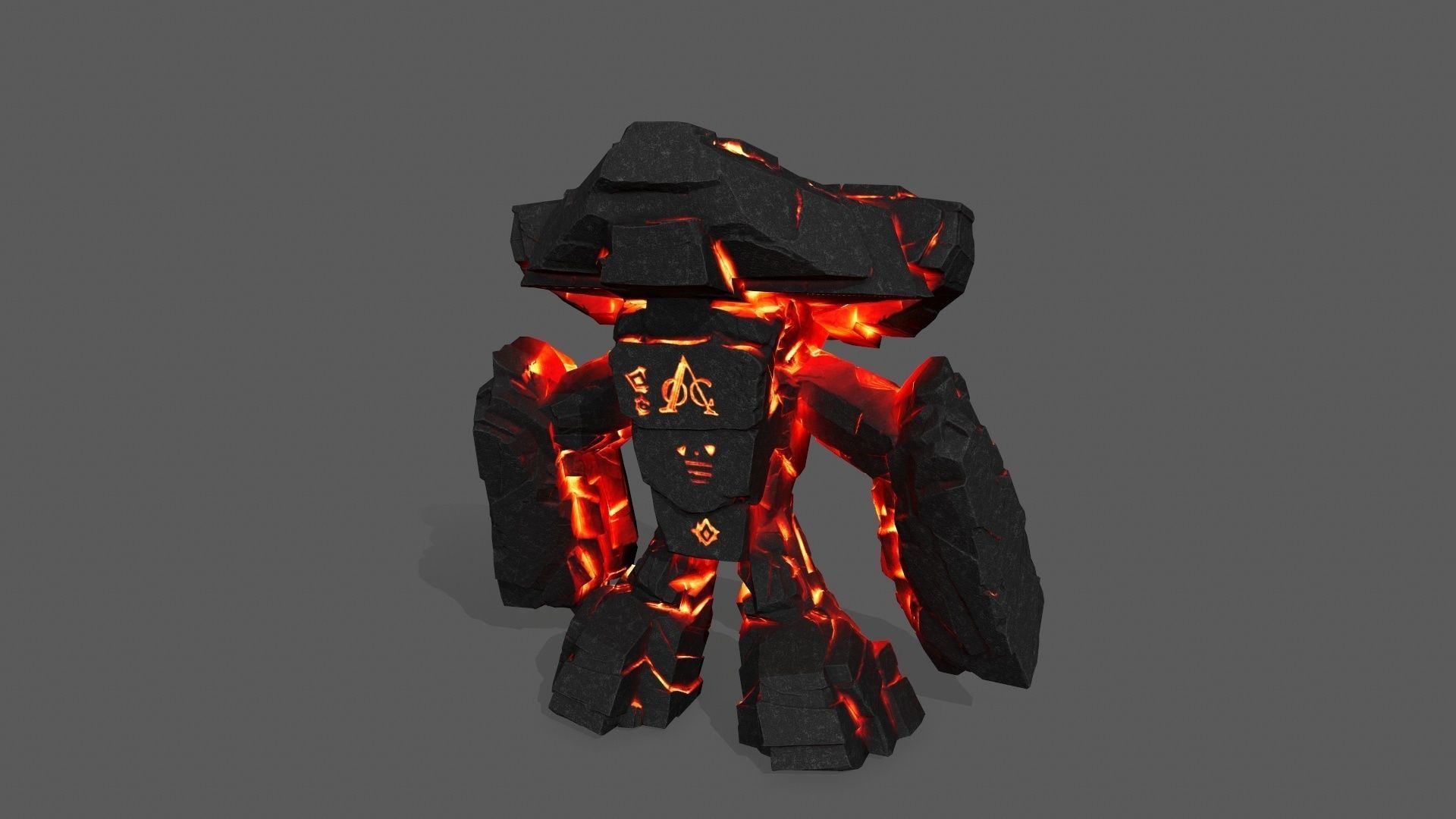 Lava  Monster Low-poly 3D model_5