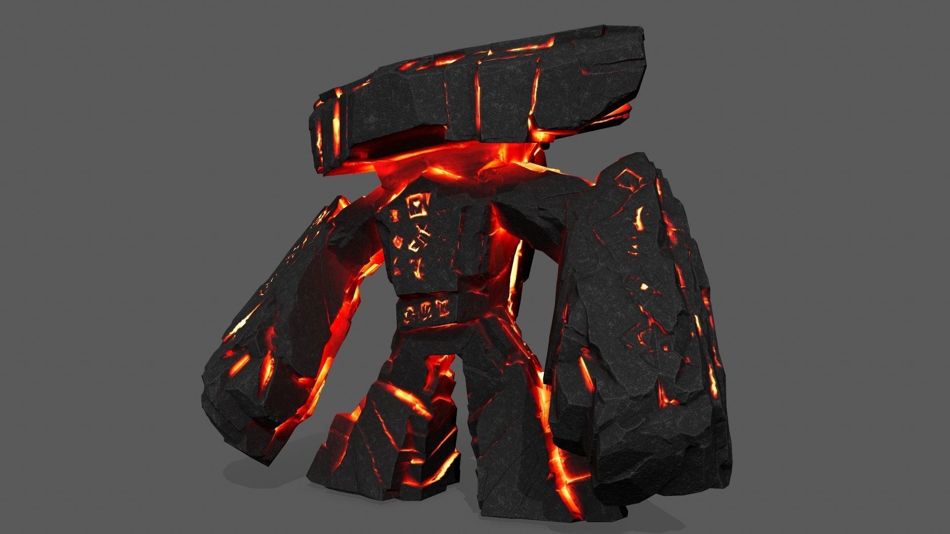 Lava  Monster Low-poly 3D model_11
