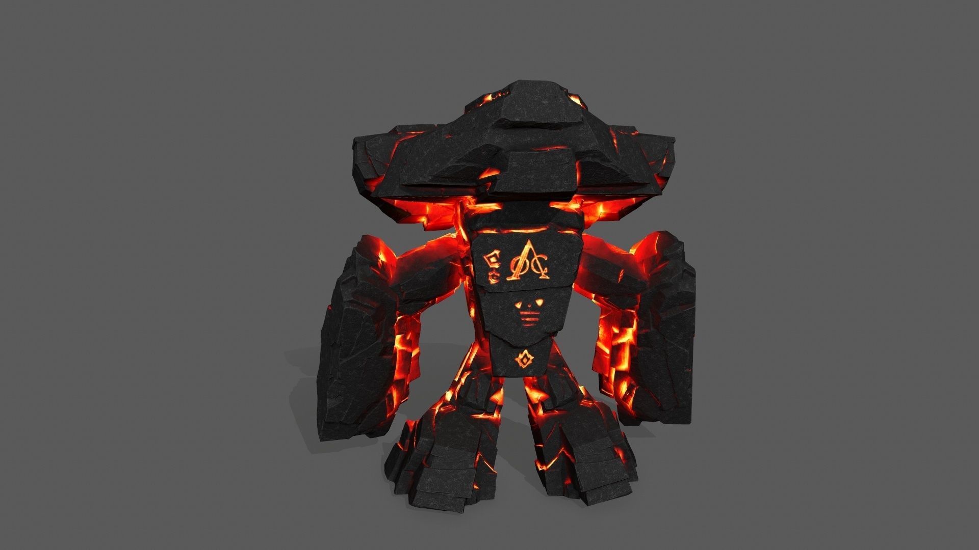 Lava  Monster Low-poly 3D model_6