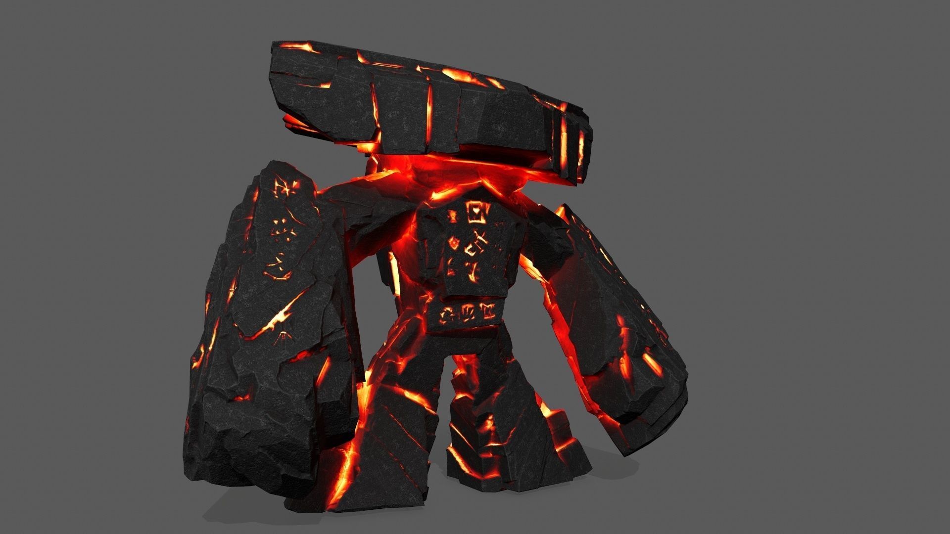 Lava  Monster Low-poly 3D model_12