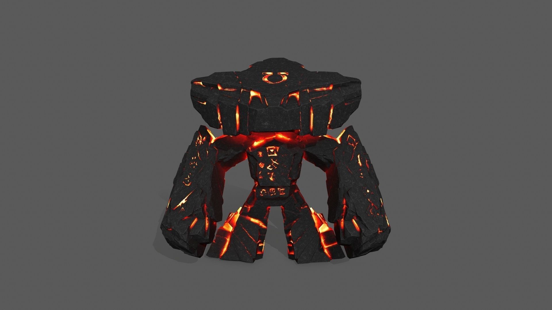 Lava  Monster Low-poly 3D model_1