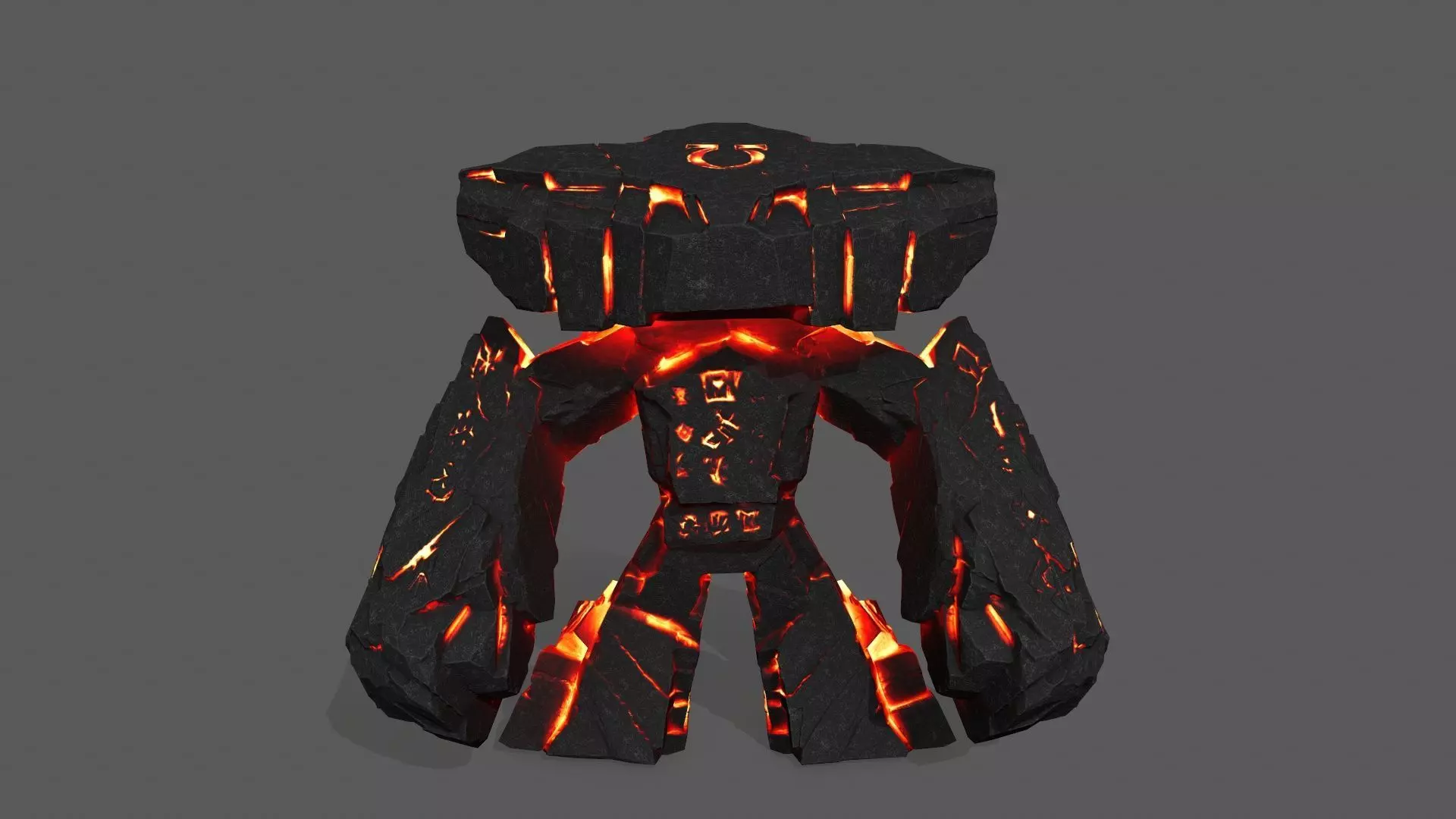 Lava  Monster Low-poly 3D model_0