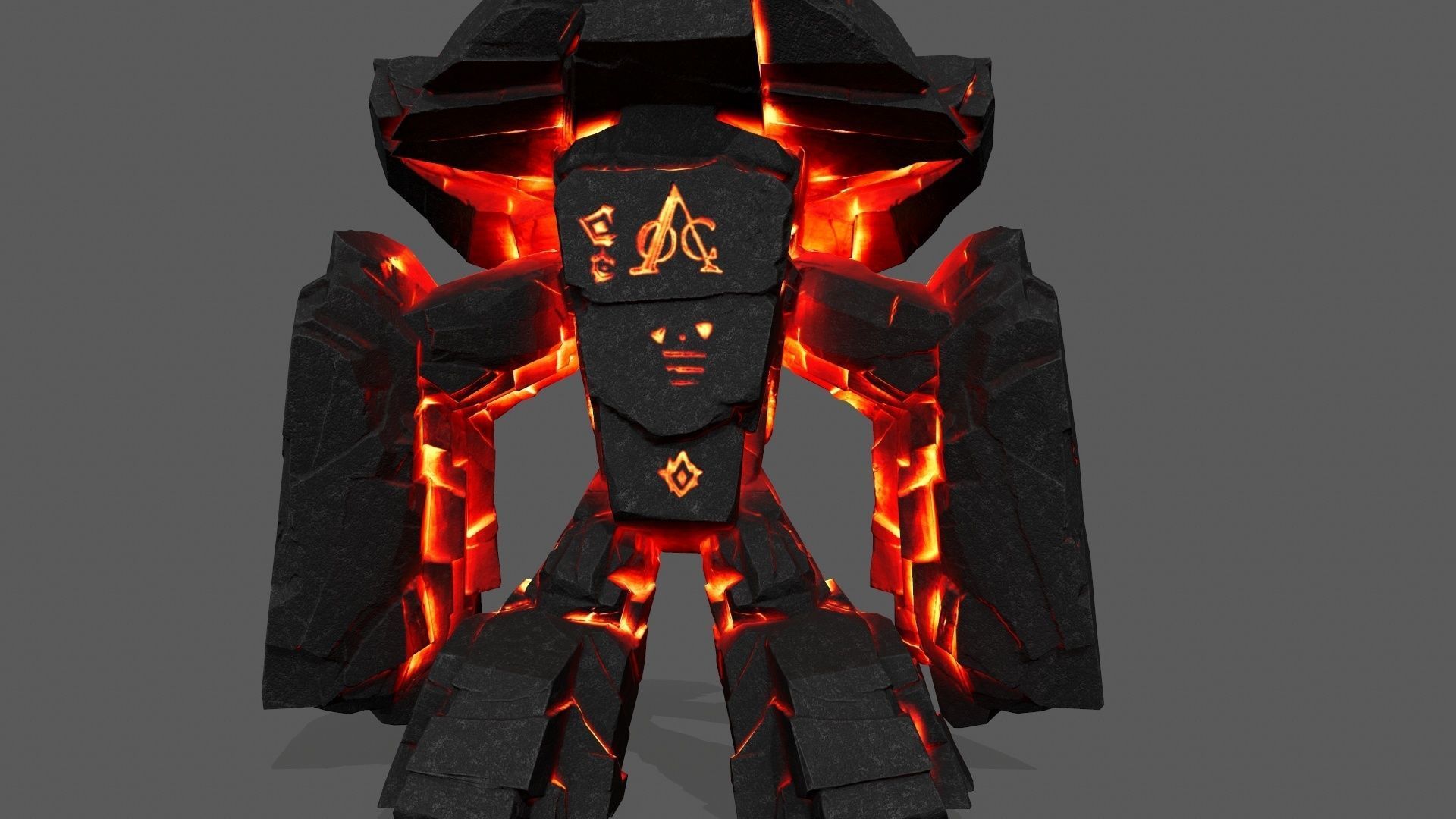 Lava  Monster Low-poly 3D model_13