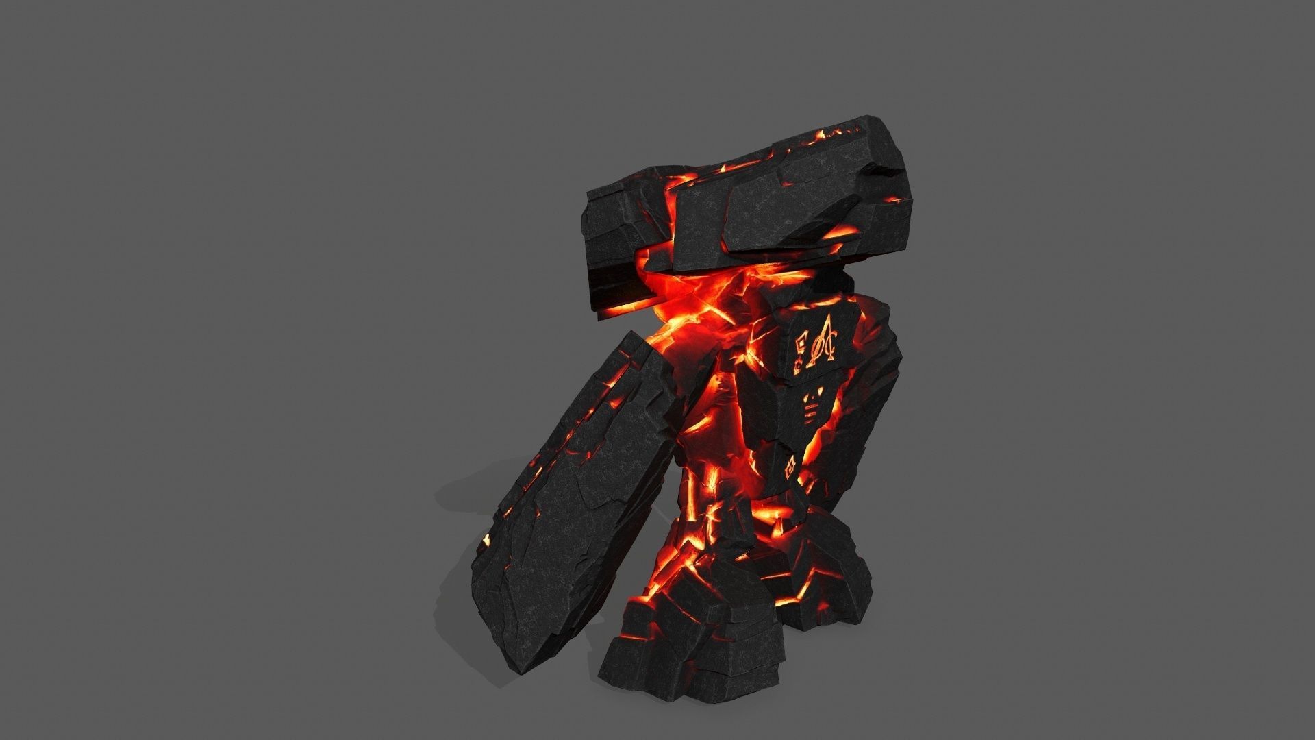 Lava  Monster Low-poly 3D model_7