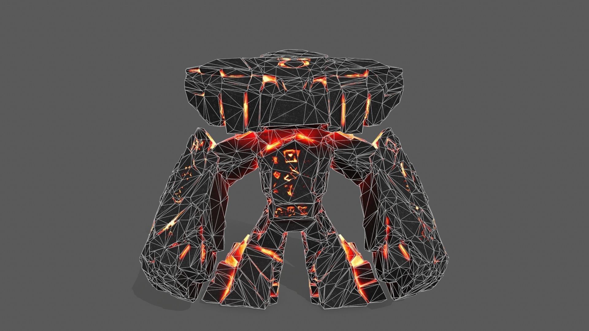 Lava  Monster Low-poly 3D model_14