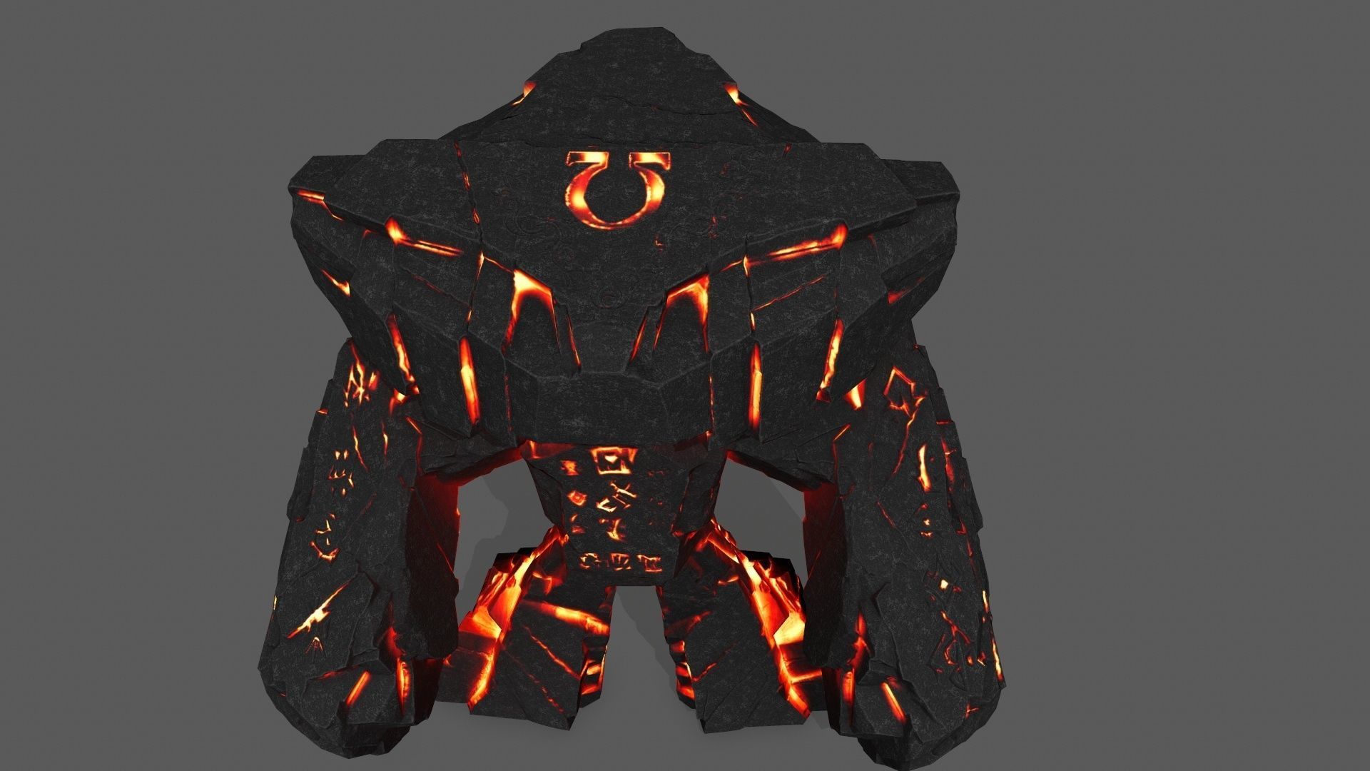 Lava  Monster Low-poly 3D model_10