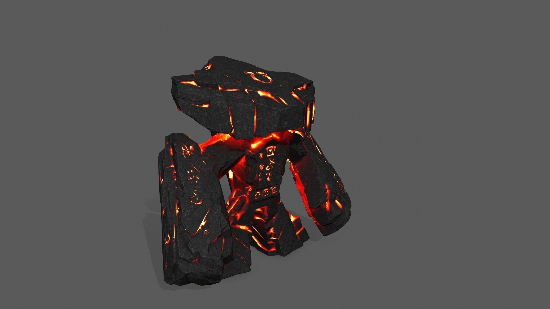 Lava  Monster Low-poly 3D model_2