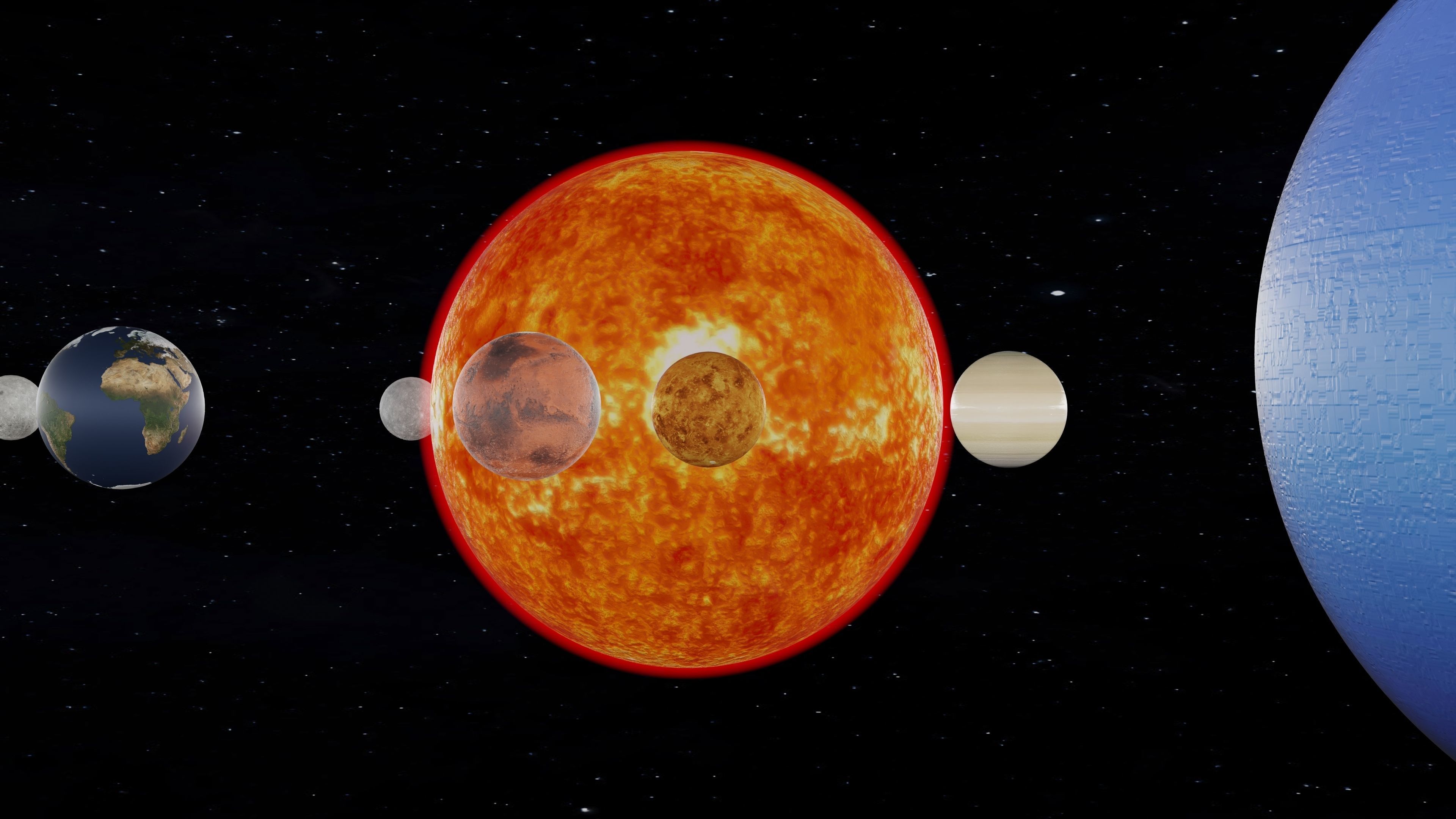 Animated beautiful solar system With Kuiper Belt 3D model_1