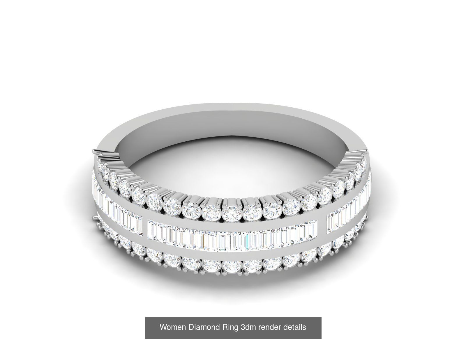 12 Eternity Diamond Bands 3dm render details 3D Model Collection_9