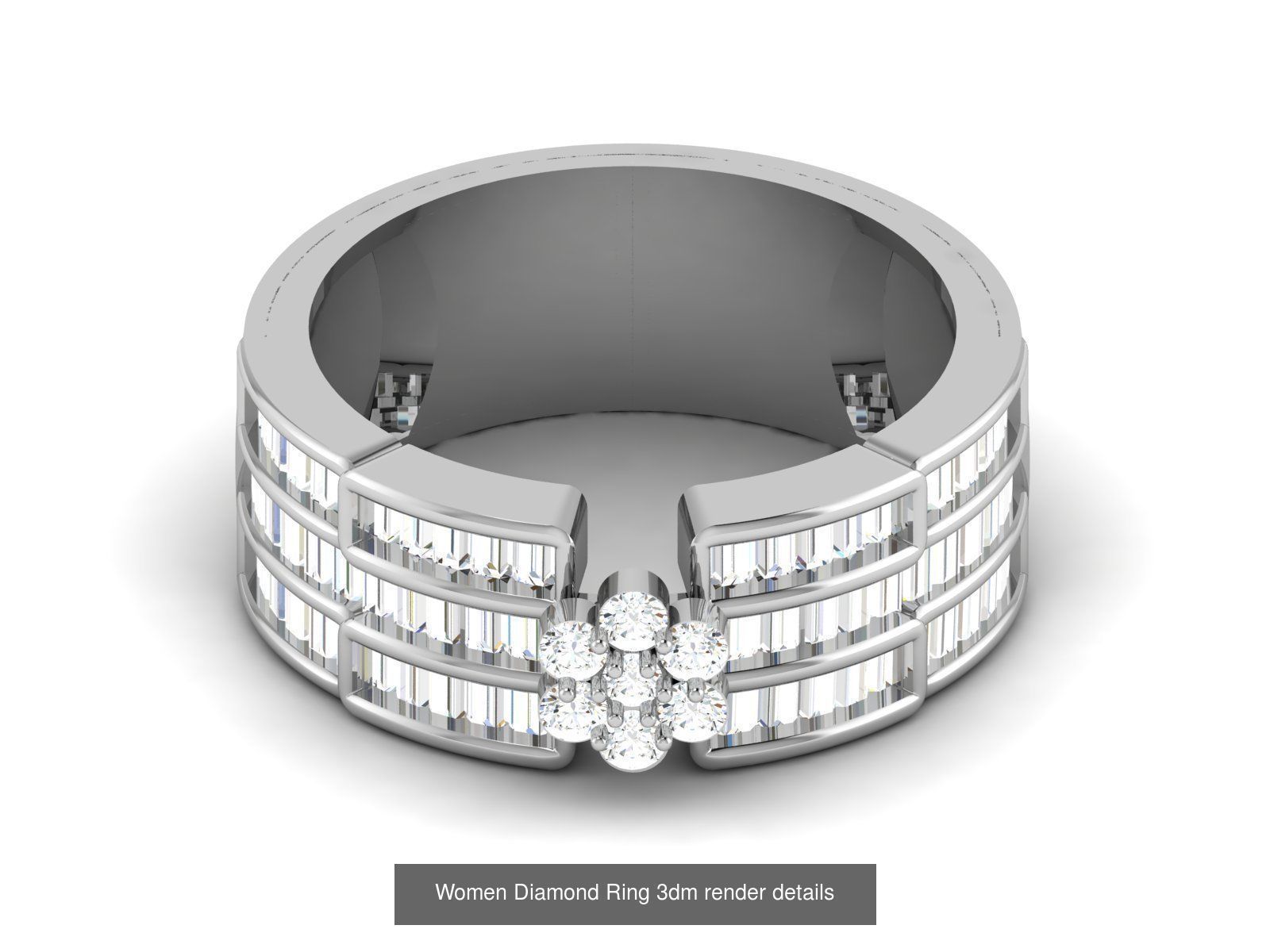 12 Eternity Diamond Bands 3dm render details 3D Model Collection_4