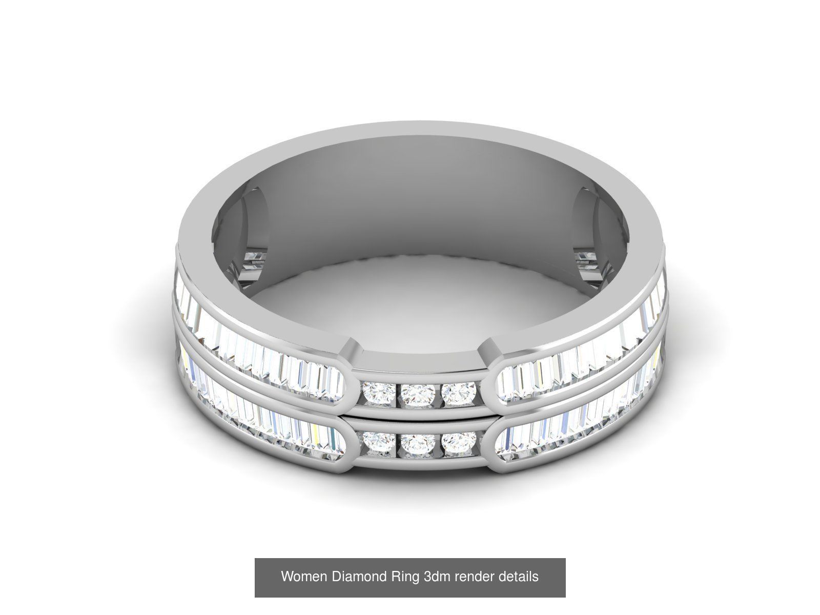 12 Eternity Diamond Bands 3dm render details 3D Model Collection_7