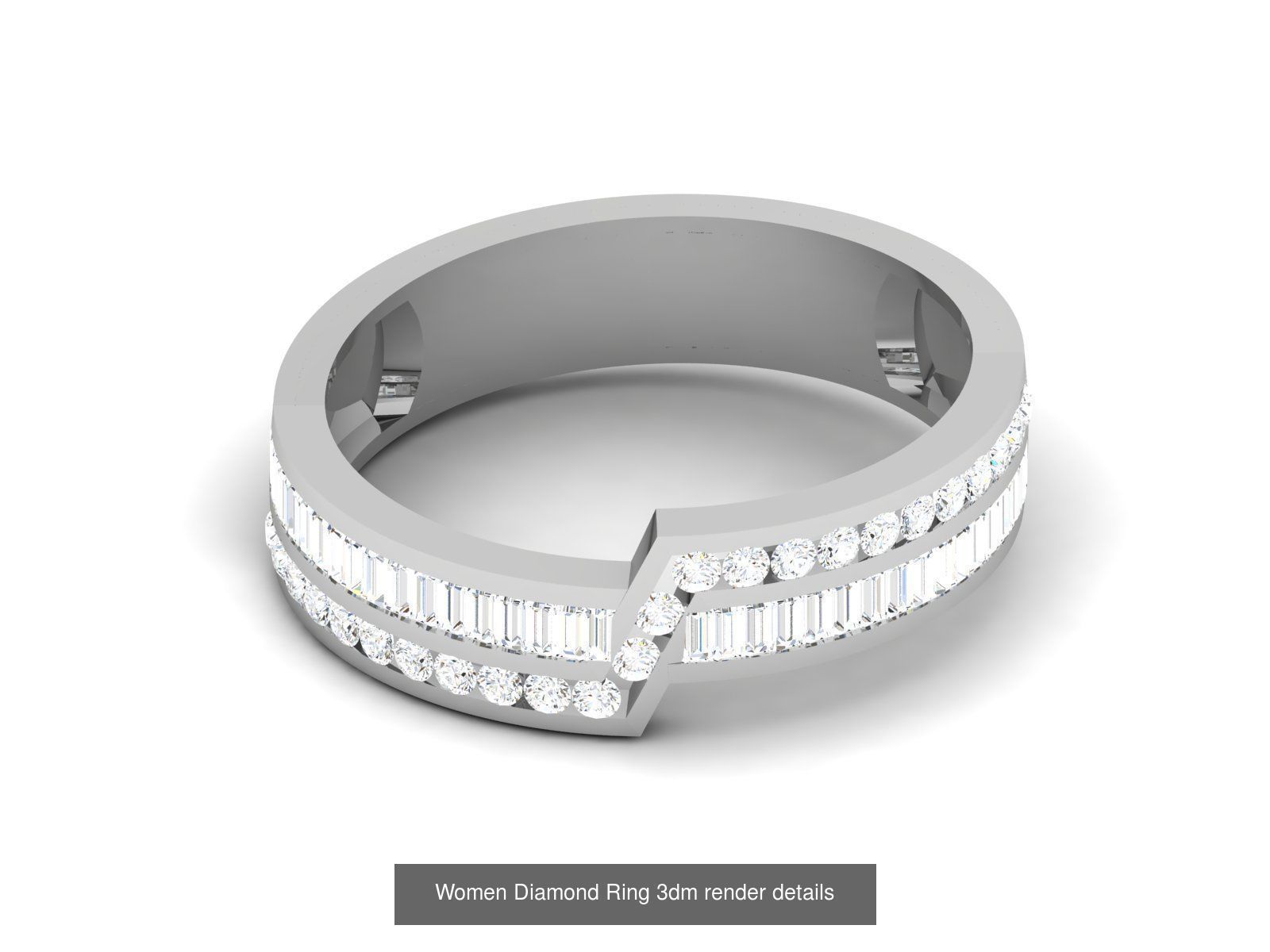 12 Eternity Diamond Bands 3dm render details 3D Model Collection_10