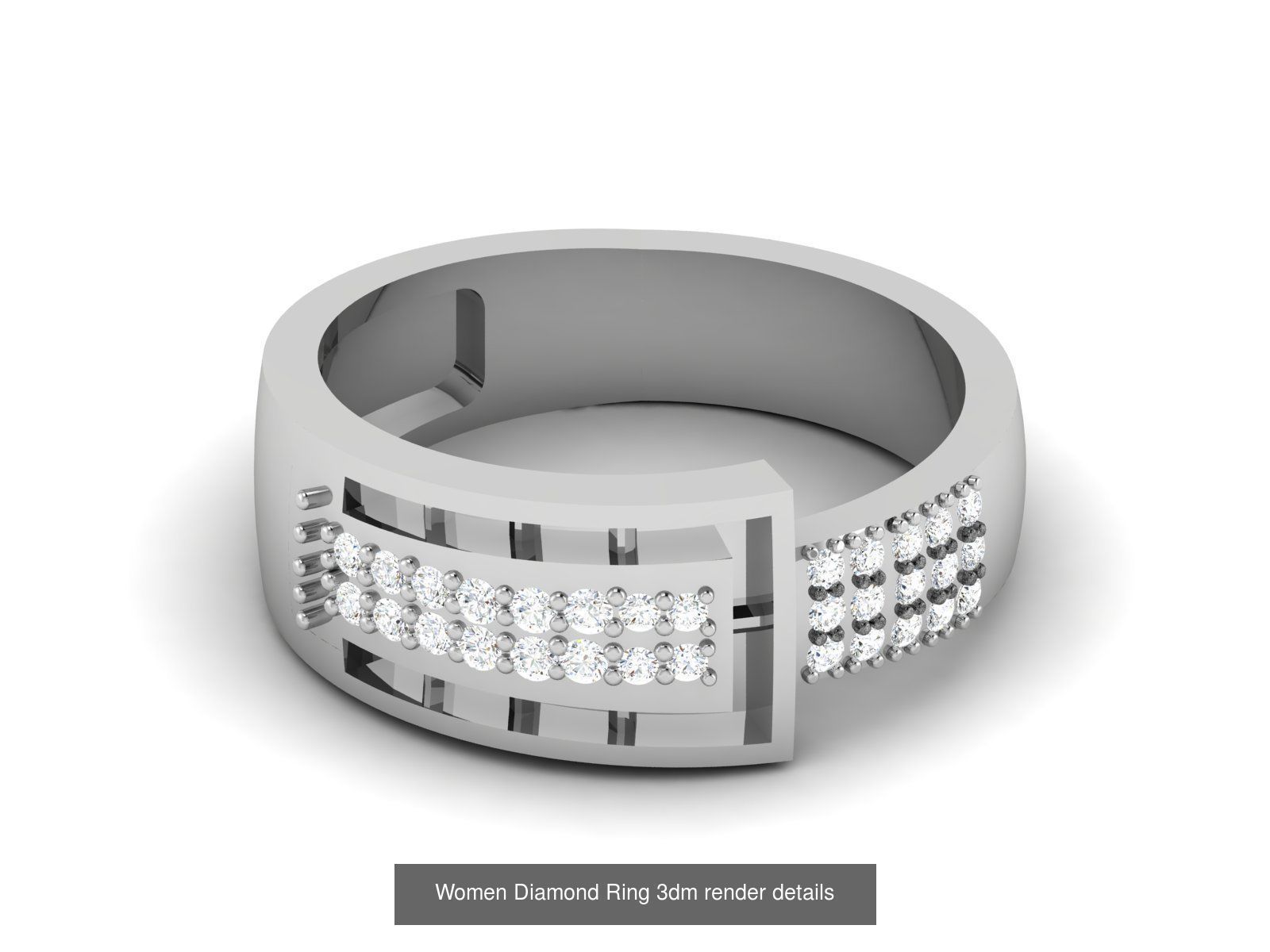 12 Eternity Diamond Bands 3dm render details 3D Model Collection_1