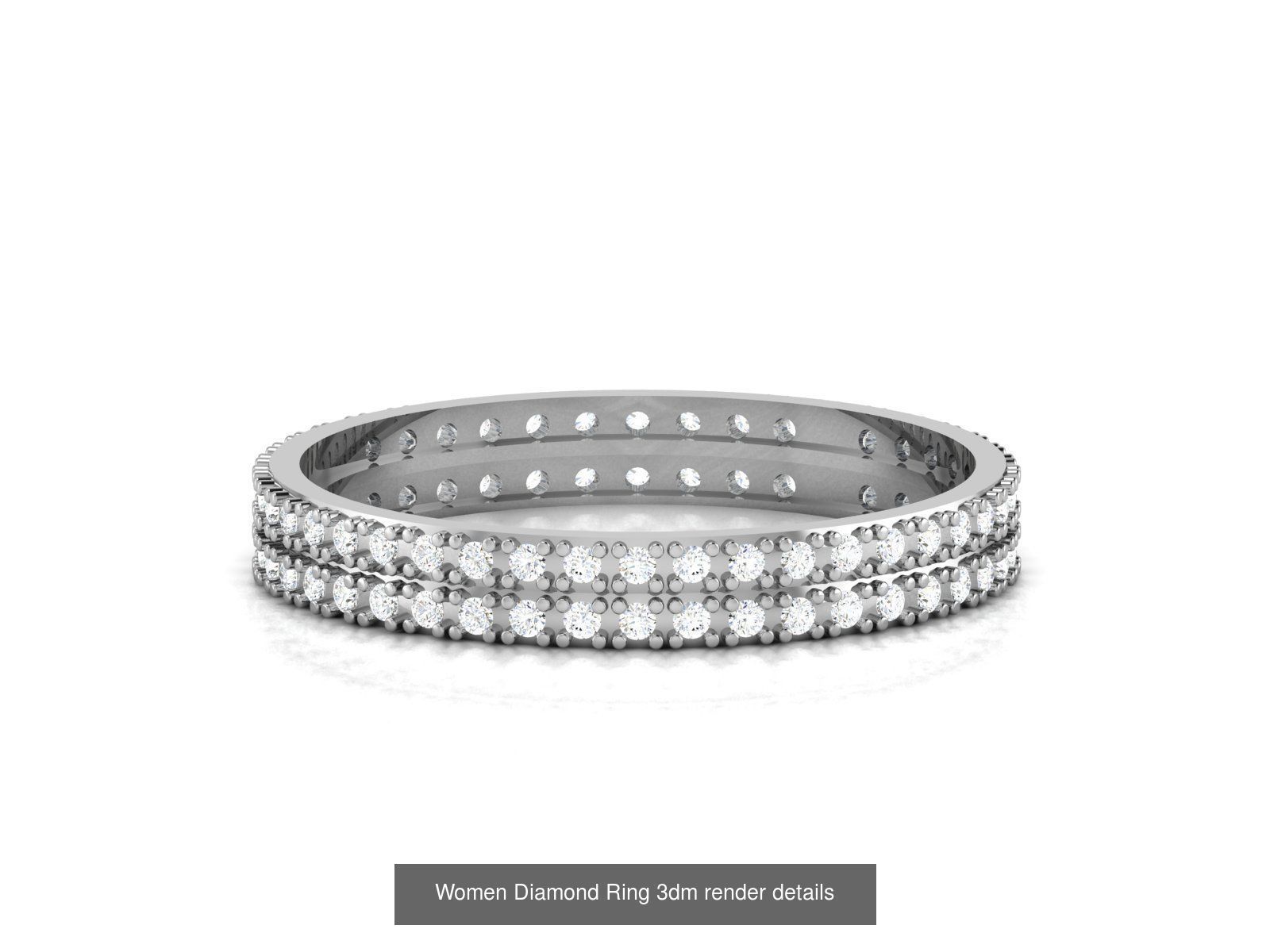 12 Eternity Diamond Bands 3dm render details 3D Model Collection_2