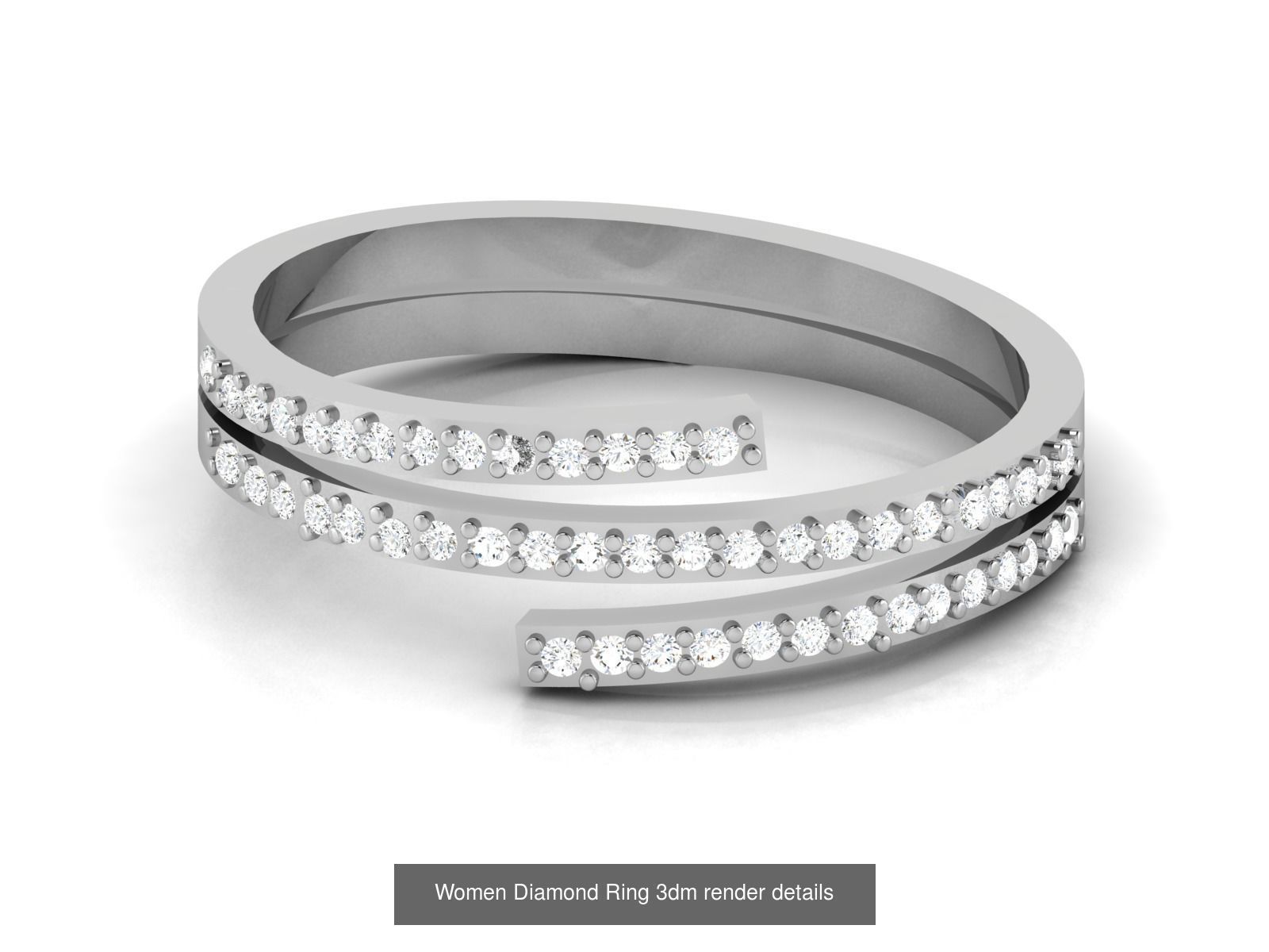 12 Eternity Diamond Bands 3dm render details 3D Model Collection_12