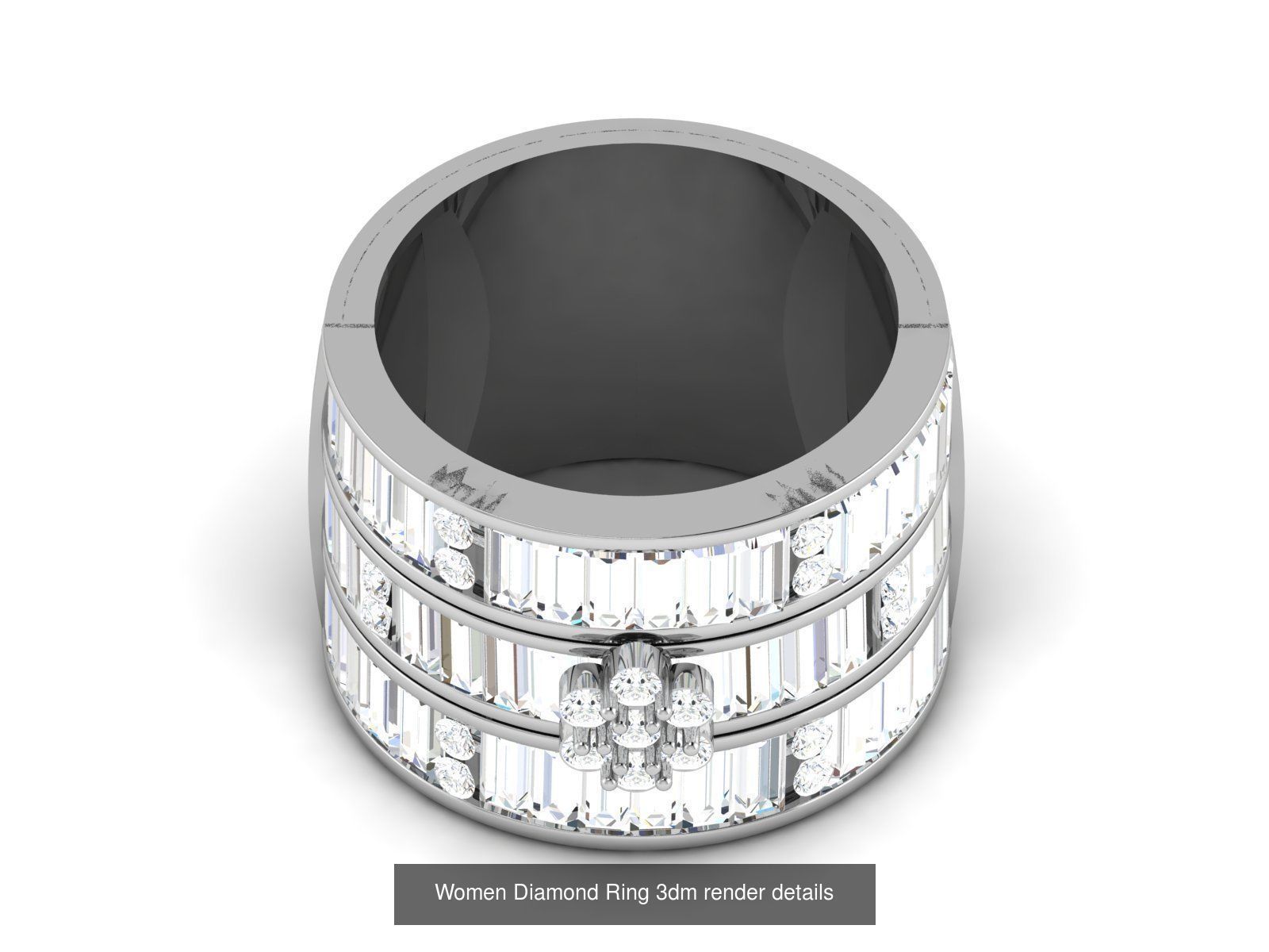 12 Eternity Diamond Bands 3dm render details 3D Model Collection_6