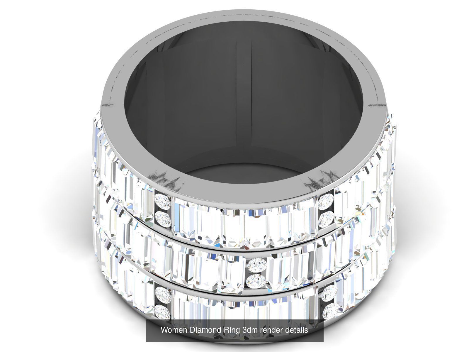 12 Eternity Diamond Bands 3dm render details 3D Model Collection_5