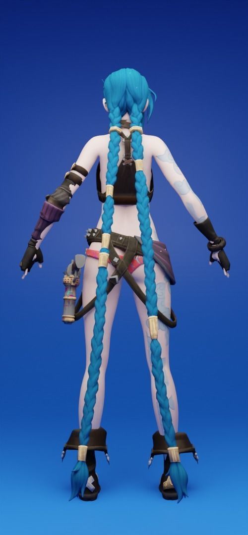 Jinx Arcane Nude 3D model rigged CGTrader