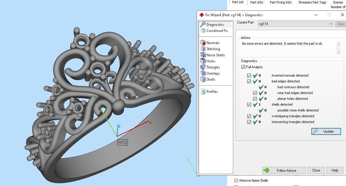 Ring crown 7 hearts and 12 diamonds 3D print model_8