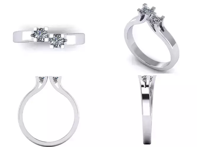 Ring two diamonds 032ct