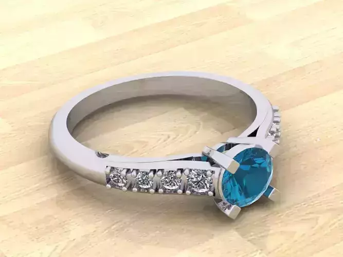 Ring ring 1 diamond 06ct and 8 diamonds 018ct 