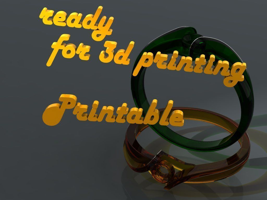 Ring ring 1 diamond 016ct 3D print model_2