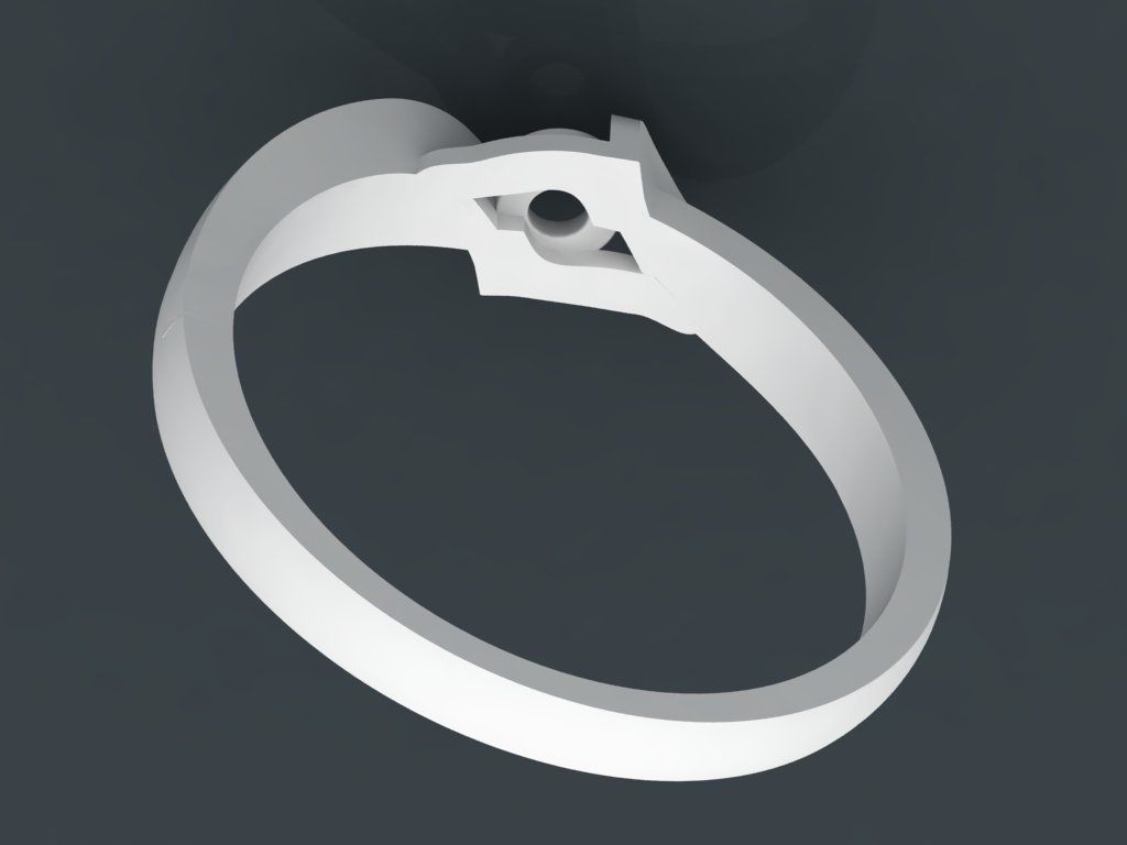 Ring ring 1 diamond 016ct 3D print model_14