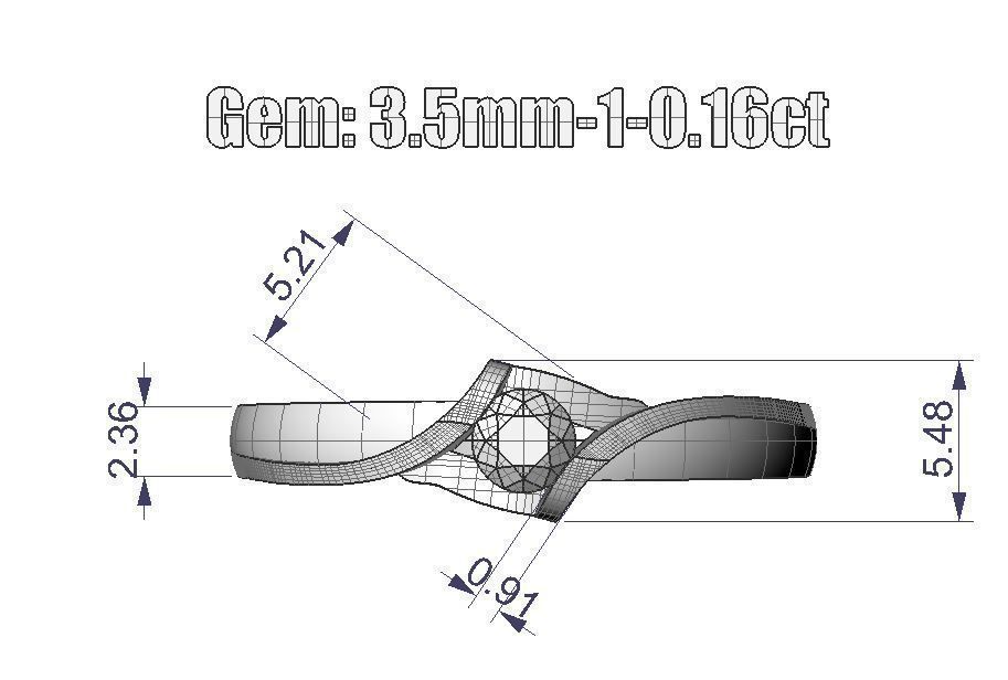 Ring ring 1 diamond 016ct 3D print model_4