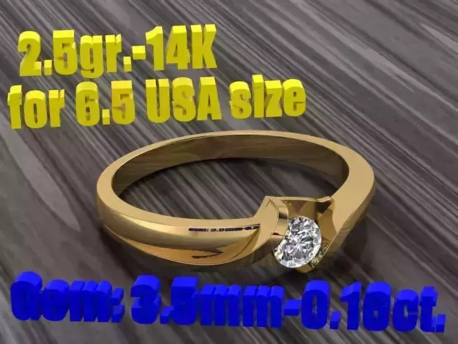 Ring ring 1 diamond 016ct