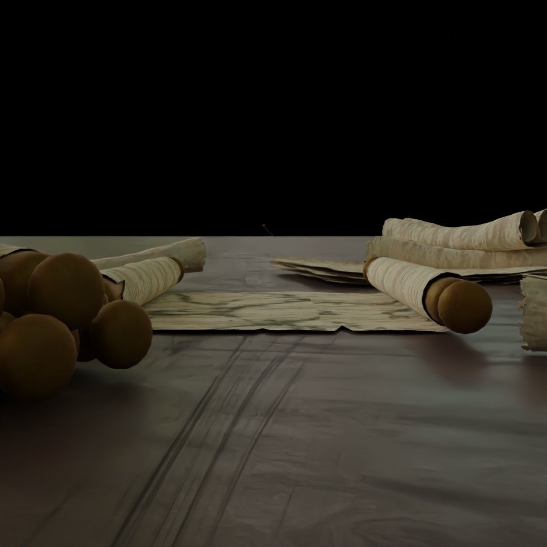 Paper scrolls animated  Low-poly 3D model_9