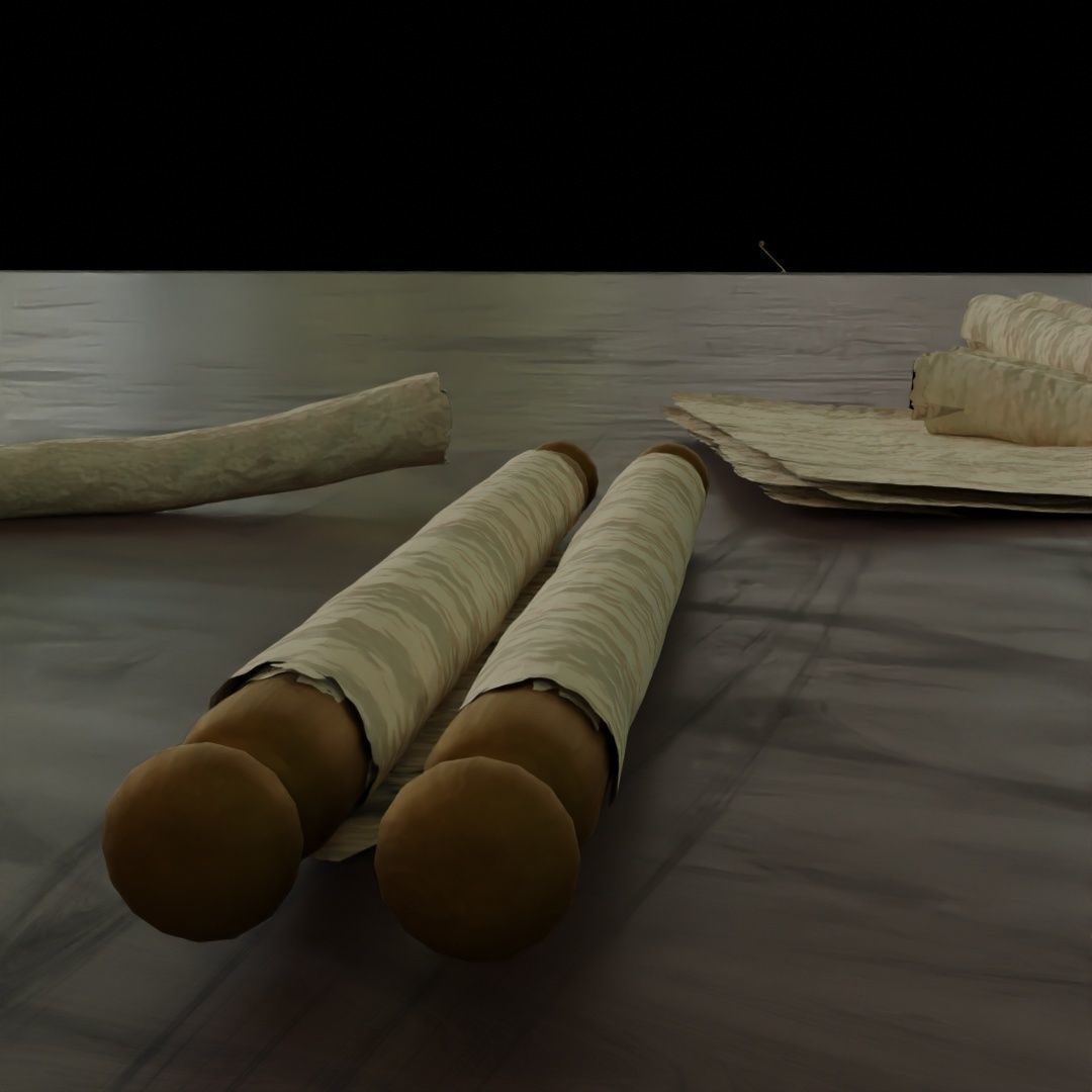 Paper scrolls animated  Low-poly 3D model_6