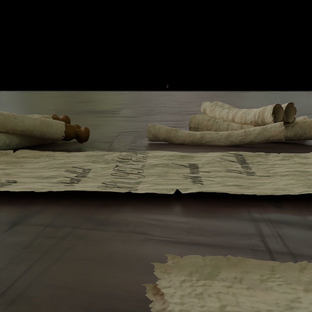 Paper scrolls animated  Low-poly 3D model_5