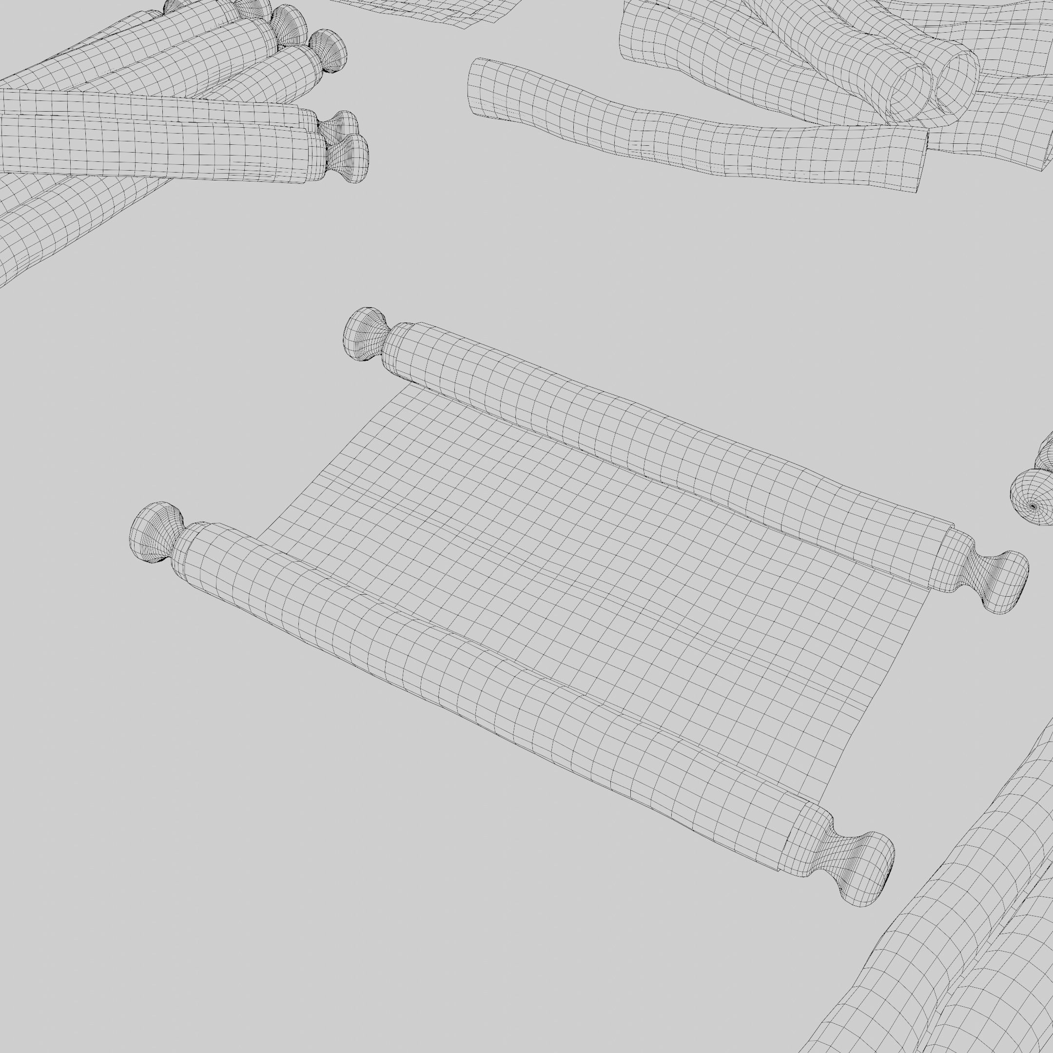 Paper scrolls animated  Low-poly 3D model_11