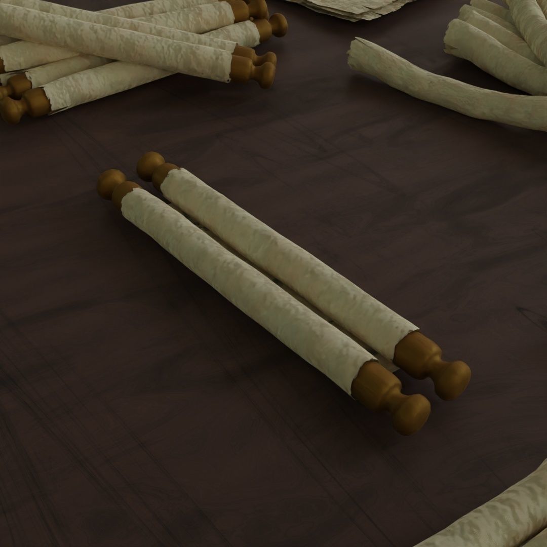 Paper scrolls animated  Low-poly 3D model_10