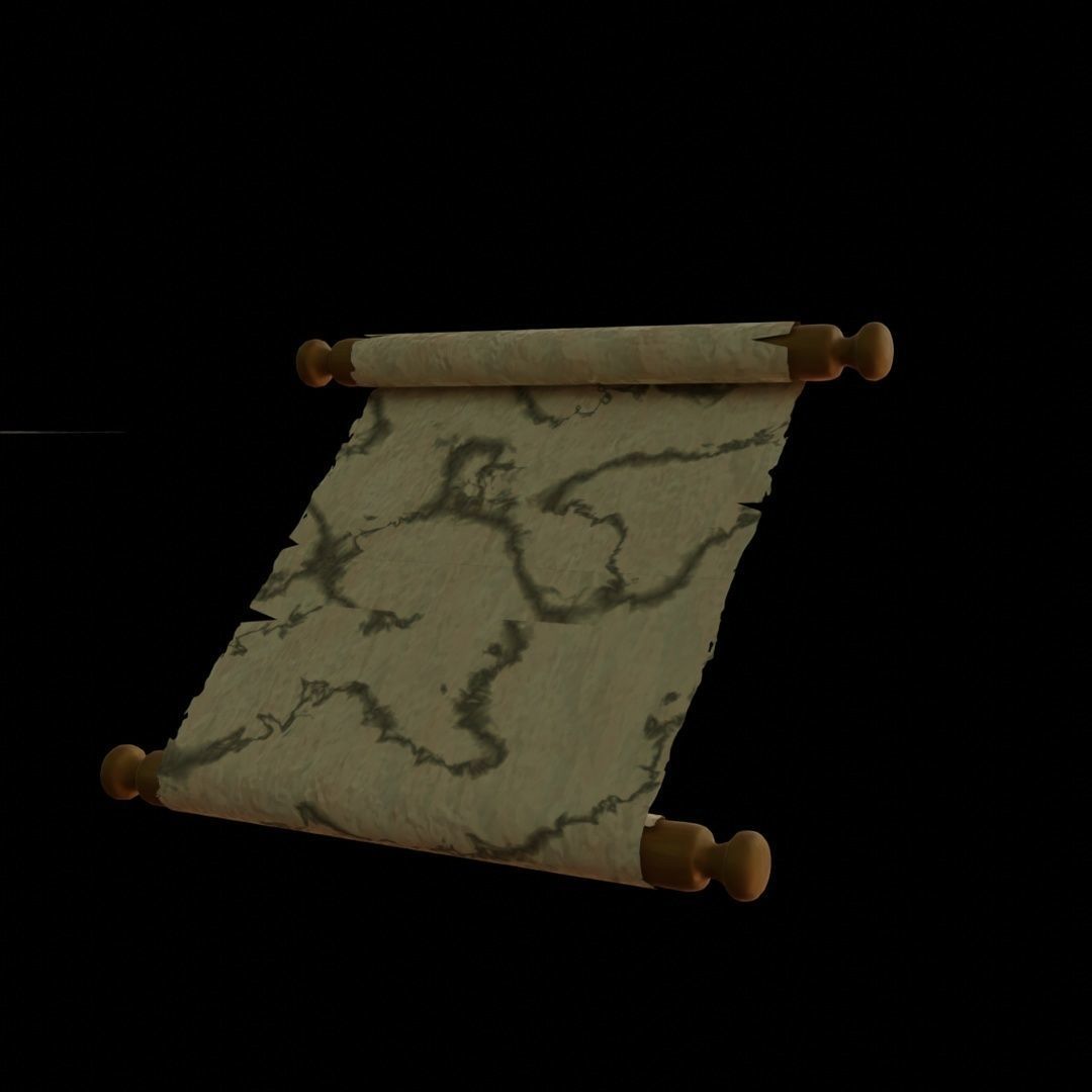 Paper scrolls animated  Low-poly 3D model_7