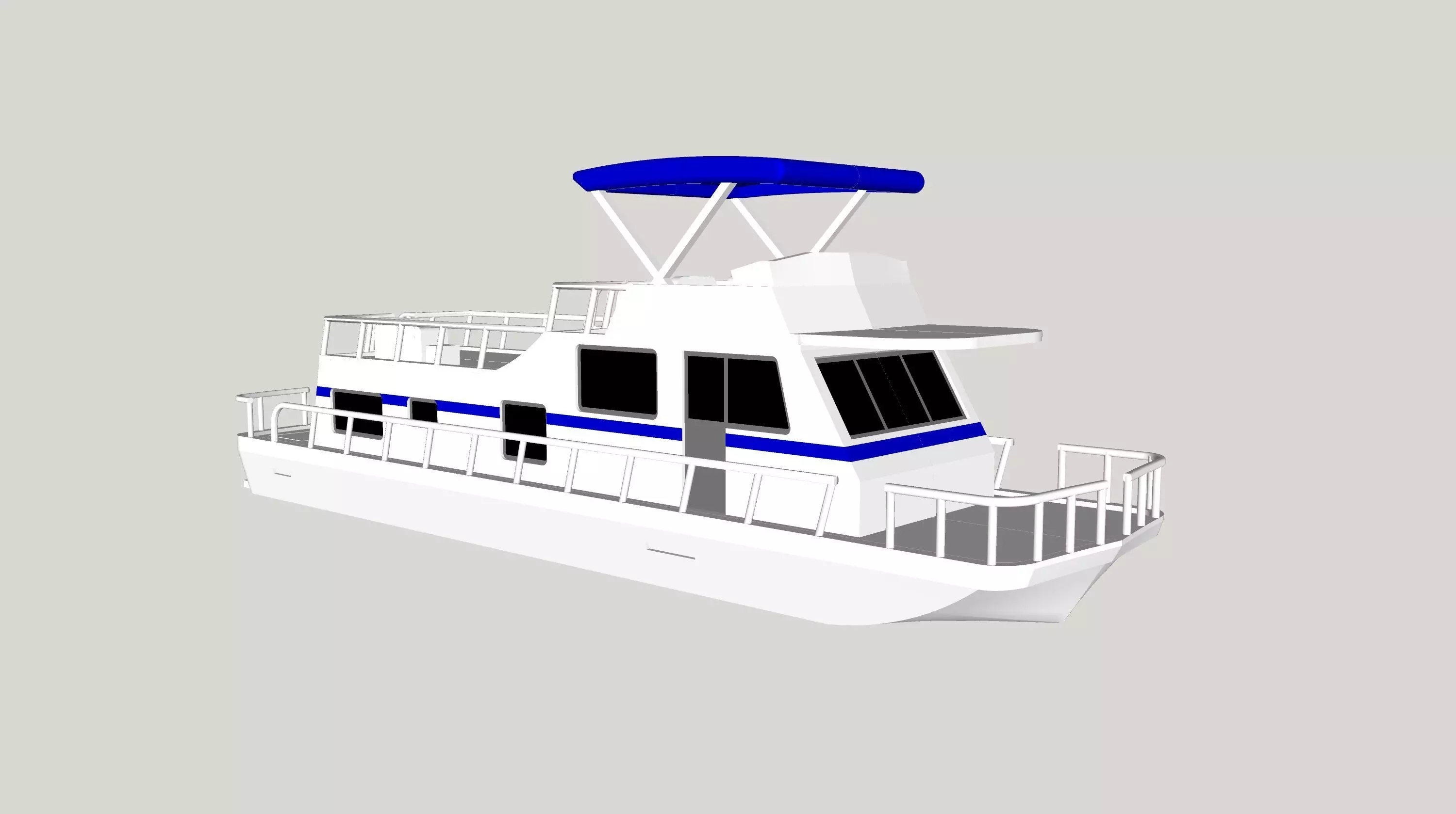 Houseboat N scale 1-160 3D print model_0