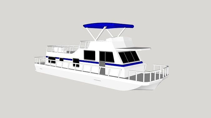 Houseboat N scale 1-160 3D print model